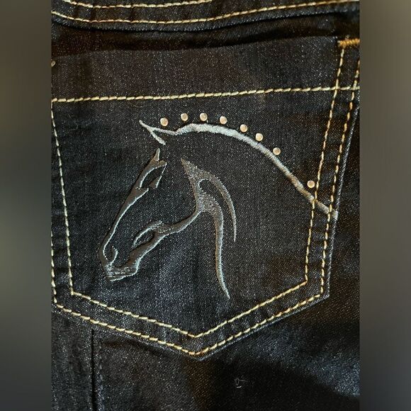 IRIDEON Equestrian Horseback Riding Jeans denim Pants Girls Sz 16 NEW rhinestone - Picture 2 of 8